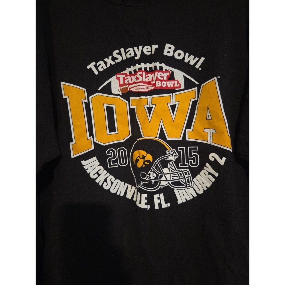 Champion Iowa Hawkeyes 2015 TaxSlayer Bowl Long Sleeve Black T-Shirt Men's Large - Picture 6 of 8